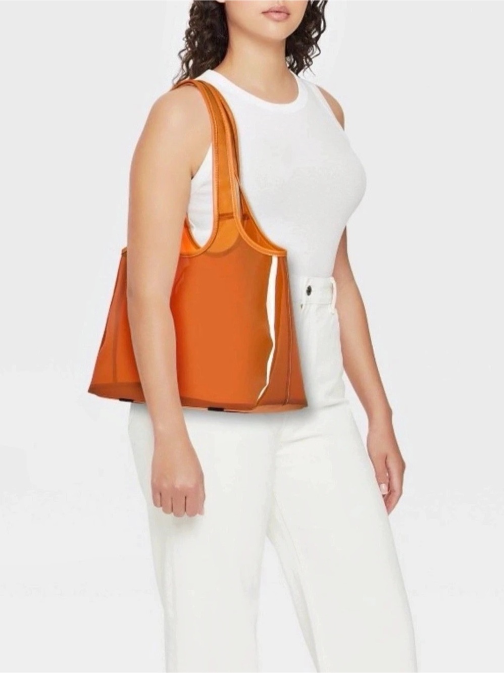**VIRAL** 🎯 TARGET Shade & Shore TPU Jelly Beach Tote Bag Orange. NWT